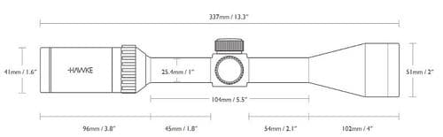 Hawke Vantage 3-12x44 SF 10x Half Mil Dot Reticle Scope